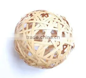 Eco Friendly 100 % Natural Handwoven Bamboo Rattan and Seagrass Decorative Ball thumbnail-2