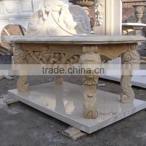 Garden Decor Stone Carving Marble Outdoor Marble Table thumbnail-2