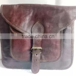 High Quality Handmade Vintage Pure Goat Leather Sling Bag thumbnail-1
