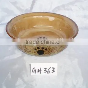 2012 USA Hot Sale Round Dolomite Ceramic Pet Feeder With Bone Printing thumbnail-1