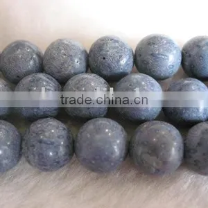Wholesale 16" 14mm Round Blue Coral Loose Strand thumbnail-1