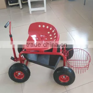 Heavy Duty Adjustable Tractor Garden Scoot With Round Basket thumbnail-1