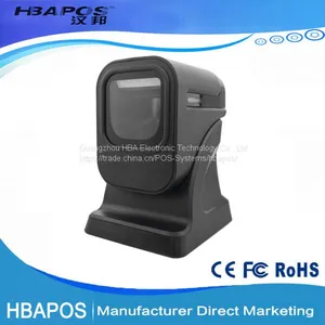HBA-6100 Supermarket Cheap Desktop Omnidirectional Laser Barcode Scanner Rs232 thumbnail-1