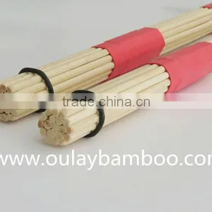 3mm Bamboo Brushsticks /drum Sticks With Colordul Rubber Tubes and Black Rubber Taps thumbnail-3
