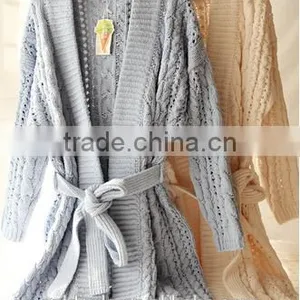 2015 New Wool Sweater Homewear ,wool Sweater Knited Housecoat,knitted Homewear for Winter Coating thumbnail-1