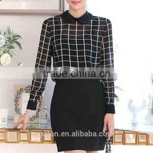 Guangzhou Factory Wholesale Blouse Women Shirt Tartan Plaid Shirt Blouse thumbnail-4