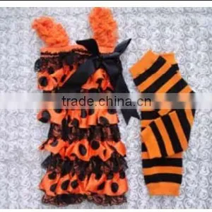 2016 Chian Product and Wholesale Halloween Set With Romper and Tops and Legging Warmer for Baby thumbnail-3