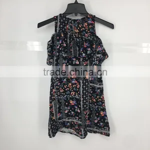 Girl Stock Flower Cold Shoulder Summer Dress thumbnail-5