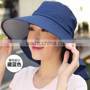 Wholesale Summer Sun Protection Fishing Cap Hat Windproof Sun Hat for Lady thumbnail-3