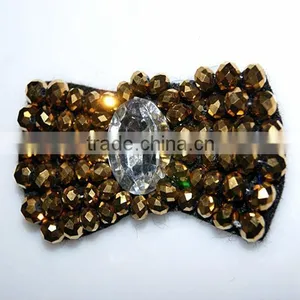 Wholesale Crystal Bow Shoe Garment Decoration Accessories Handmade Crystal Beaded Bowknot Shoe Clips From Miss Luv thumbnail-1
