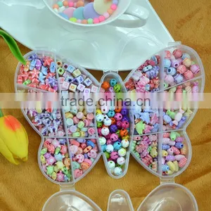Wholesale Colorful Children Loose Beads Fashion Diy Loose Beads for Bracelet and Necklace Diy Beads Box Set thumbnail-2