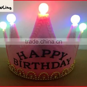 New Fashion Happy Birthday Hair Accessory Crown Hair Styling Tools Hair Ornaments With Light thumbnail-4