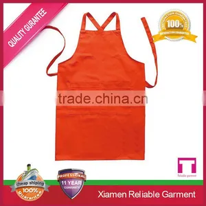 Good Quality Bulk Wholesale Industrial Orange Blank Custom Garden Apron With Pocket thumbnail-1