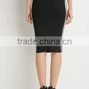 Ms 100% Cotton Stripe Pencil Bust Skirt in Baseball thumbnail-4