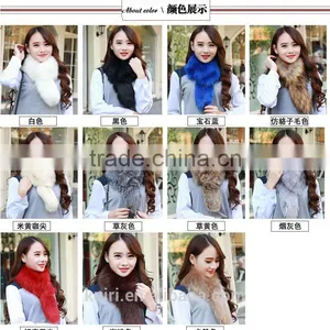 Pure Colour Fox Fur Shawl Beige Thick Faux Fur Scarf thumbnail-6