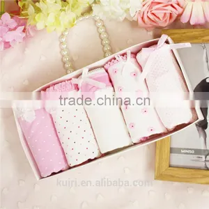 Hot Sell 5 Gift Boxed Cotton Low Waist Girls Briefs Lady Cute Cotton Lace Underwear Panties thumbnail-4