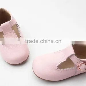 Skidproof Genuine Leather Popular T-bar Baby Leather Shoes Soft thumbnail-4