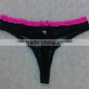 Hot Saxy Girls Panty Black Lace Transparent g String thumbnail-1