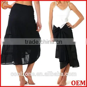 Glamorous Tie-up Design Soft Cotton Sarong Women Long Beach Sarong thumbnail-1