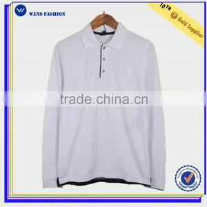 Factory Wholesale Custom Collar High Quality Mens Long Sleeve Polo Shirts thumbnail-1