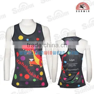 High Quality Polyester Wholesale Women Sports Singlets thumbnail-1