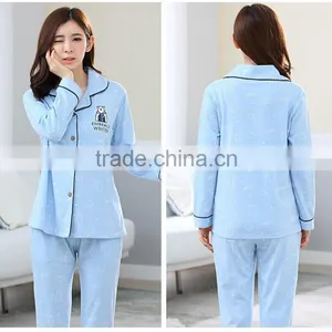 Ms Age Season Cardigan Pajamas Women Long Sleeve Cotton 2017 New Leisurewear Suit Factory Wholesale Casual and Comfortable thumbnail-4