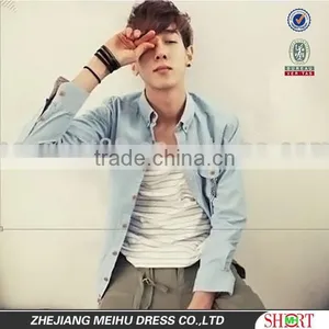 2016 New Casual Shirt Denim Fabric Mens Shirt thumbnail-1