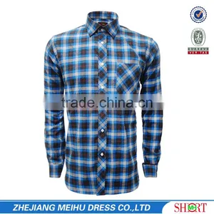 Men Casual Shirts Cotton Fabric Flannel Plaid Men Italian Style Shirts thumbnail-2