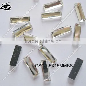 5X15MM Rectangle Shape Rhinestone Hot Fix Crystal Strip Beads For Clothes thumbnail-1