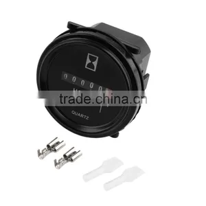 2" Round Hour Meter Hourmeter Cart Marine Boat Generator Engine 10-80VDC Black Brand New thumbnail-2