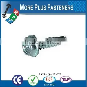 Made in Taiwan Carbon Steel Drilling Tek Screw Phillips Washer Head Tek Roofing Screw thumbnail-2