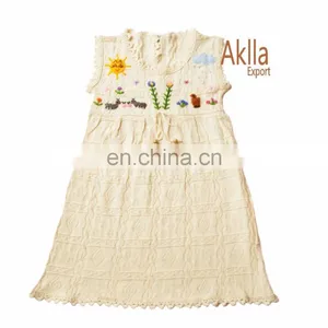 Beautiful Peruvian Cotton Woven Girls Dresses With Detailed Embroidery thumbnail-1