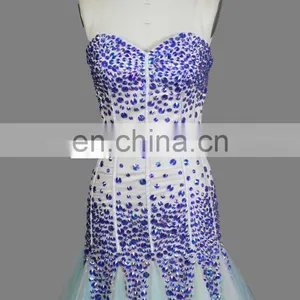 Mermaid Stone Beaded Colorful Real Sample Pictures Full Length Party African Evening Dresses thumbnail-4
