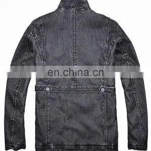 2017 Lastest Fashion Hot Sale Diamond Quilted pu Men Long Jacket thumbnail-3
