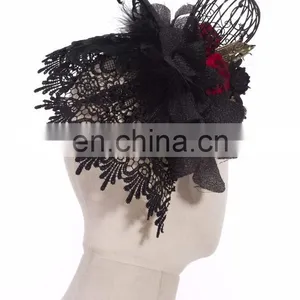 Gothic Caged Rose Fascinator Hat With Hairclip thumbnail-4