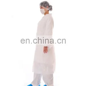 Waterproof PE Visitor Coat Kit Cap Visitor Coat Shoe Cover Face Mask thumbnail-3