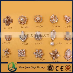 Wholesale Fashion Rhinestone Pearl Button for Wedding Bouquet Decoration thumbnail-2