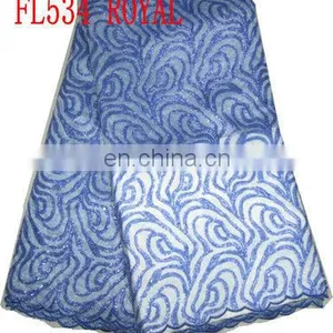 High Quality African French Lace/organza Lace/sequin Lace (FL534) thumbnail-4