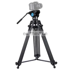 PULUZ 3 in 1 (Tripod + Bowl Adapter + Black Fluid Drag Head) Heavy Duty Video Camcorder Aluminum Alloy Tripod Mount Kit for DSLR thumbnail-4