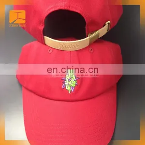 PU Leather Promotional Baseball Cap Adjustable Strap 6 Panel Flat Brim Hat and Cap With Patch Label Promotion thumbnail-3