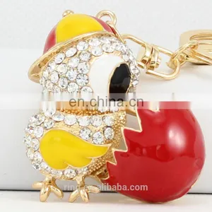 New Arrive Cartoon Cake Cute Rhinestones Small Chick Keychain/ thumbnail-1