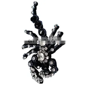 Fashion Beading Crystal Rhinestones Black Scorpion Patches Applique for Garment thumbnail-1