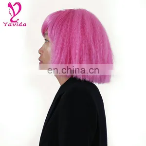 Wholesale Highlights Color Afro Kinky Curly Synthetic Hair Wig thumbnail-3