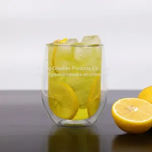 Heat Resistant High Borosilicate Clear Egg Shape Double Layer Glass Coffee Cup With Lid for Tea and Coffee Drinking thumbnail-4