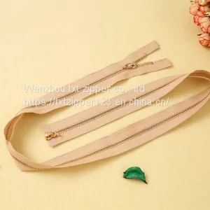 #3#4#5#8#10 Metal Zipper Two Way Open End With Light Golden Teeth thumbnail-2