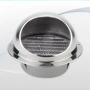 Stainless Steel Round Bull Nosed External Extractor Wall Vent Outlet Air Vent Grill Cover for Ventilation  thumbnail-1
