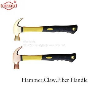 Explosion-proof Fiber Handle Claw Hammer Aluminum Bronze 450g thumbnail-1