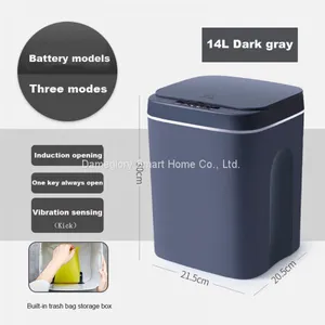 Smart Trash Can X5/7 White/dark Gray ABS+PP, 16L, Three Control Mode USB Charger LED Light thumbnail-5