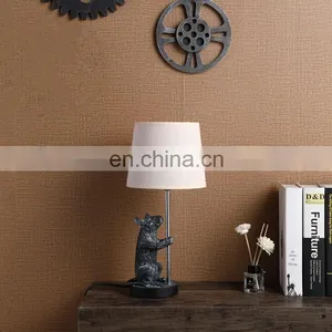 New Design Cute Animal Mouse Shape Hotel Retro Bedside Lights With Linen Lampshade thumbnail-1