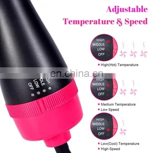2021 Professional Hair Salon Flat Iron Hot Air Pick Electric Comb One Step Hair Dryer Straightening Curling Straightener thumbnail-2